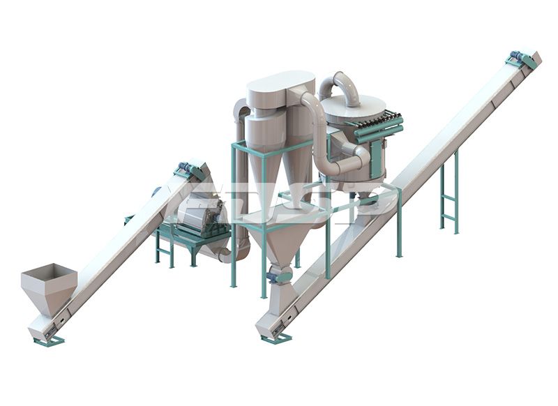 Línea de producción de peletización de biomasa de cáscara de nuez y orujo de 1 tonelada por hora