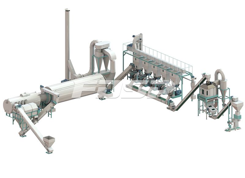 【4-6 toneladas / hora】Línea de producción de peletización de biomasa de residuos de palma 